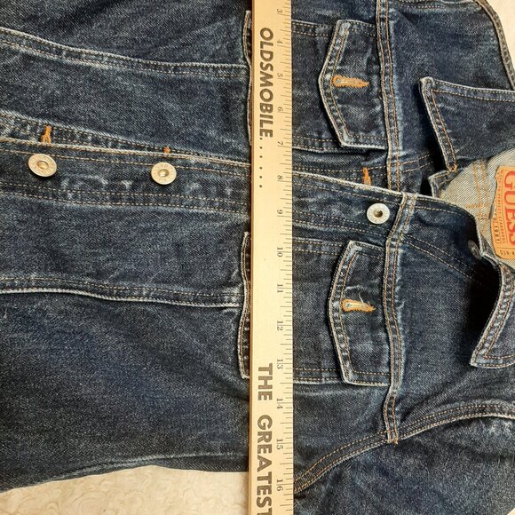 Vintage Guess Women's Blue Denim Jacket Made in USA Size: S - Picture 2 of 9